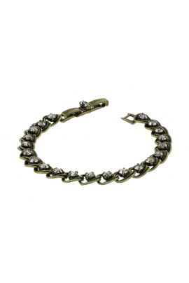 Gold Double chain Bracelet with Swarovski gemstones 