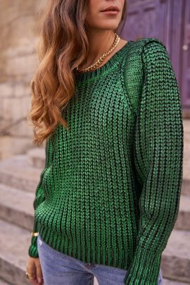 Metallic Green knitted Sweater